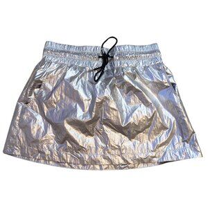 H&M Silver Short Skirt Wide Elastic w/Pockets